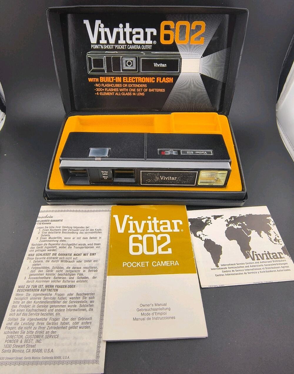 Vintage Vivitar 602 110 Film Pocket Camera Boxed Tested